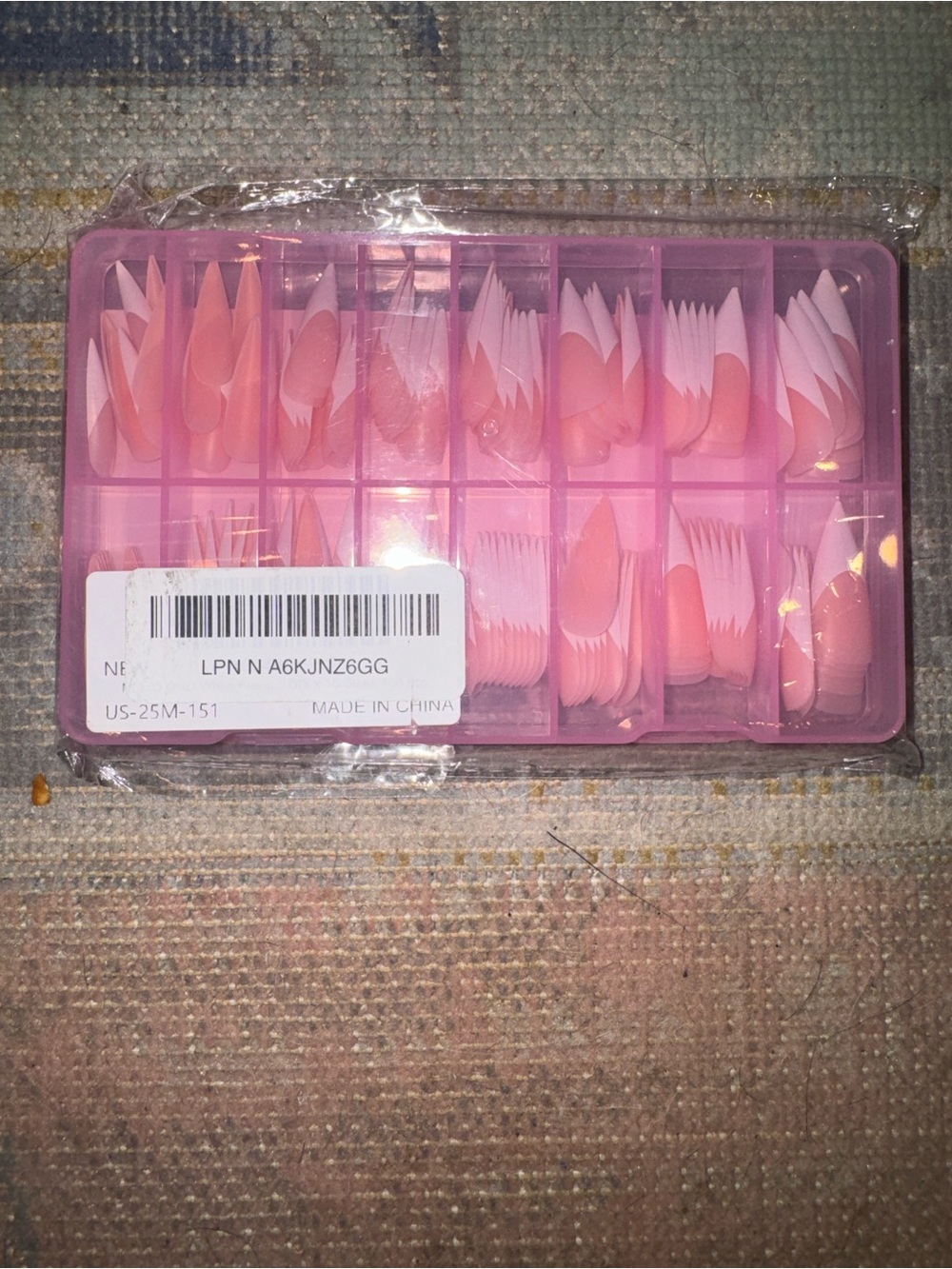 Pink French Tip Press-On Nails Set - Women Makeup Press-On Nails